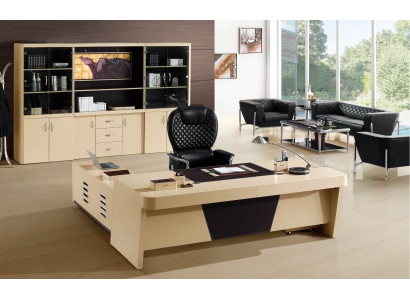 Moderner Eckschreibtisch aus MDF und PVC in Grau