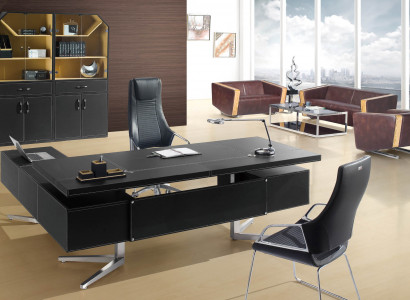 Leder Chesterfield-Sofa modern in Schwarz