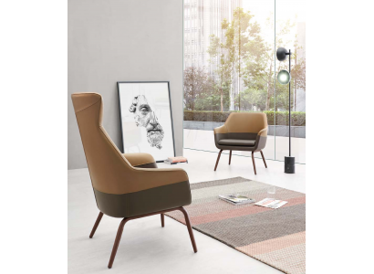 Kunstleder Sessel in Schwarz modern eleganter Design