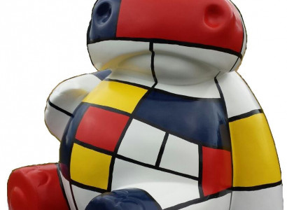 Dinosaurier Figur aus Beton in natürlichem Farbton robustes Design