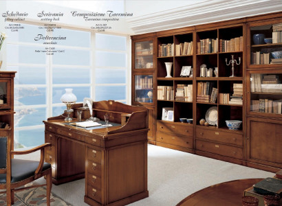 Schreibtisch Stuhl aus Holz Armlehnen Büromöbel Design Office Einrichtung 2tlg