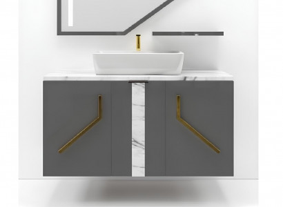 Grauer Badezimmerschrank Badezimmermöbel Badezimmerregale Holzregale neu