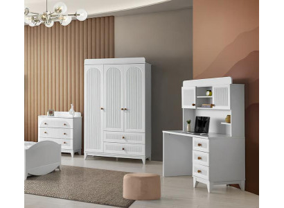 Kommode Kleiderschrank Schreibtisch Kinderzimmer Schlafzimmer 3tlg