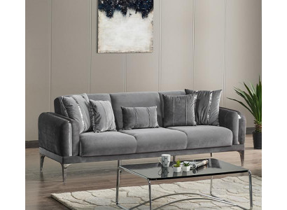 Grau Dreisitzer Sofa Lounge Luxus 3-Sitzer Design Couchen Polster Sofas