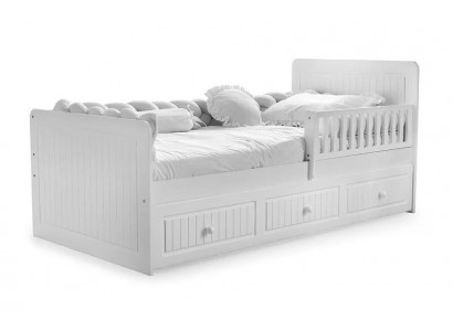Bett Integrierter Stauraum Seitenrückenschutz Modernes Design Kinderzimmer
