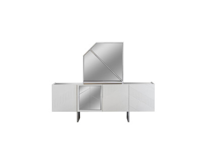 Hellgraue Anrichte Exklusive Kommode Wohnzimmer Sideboard Holz Möbel
