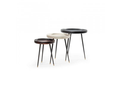 Hochglanz-Lack-Beistelltische, modernes Design, 3er Set für Wohnzimmer