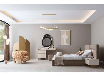 Schlafzimmer Set Bett Schminktisch Nachttisch Kommode Spiegel Möbel 5tlg