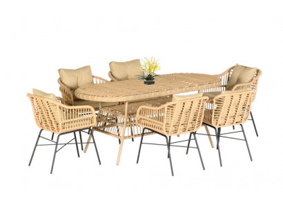 Set 7tlg. GartenMöbel Esstisch Stühl Terrasse Balkon Luxus Hochwertiges Garnitur