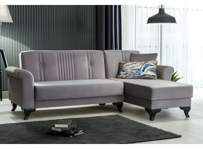 Ecksofa L Form Stoffsofa Sofa Couch Grau Polstersofa Klappsofa Bettfunktion
