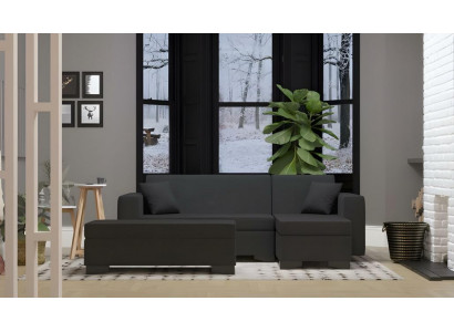 Ecksofa L Form Stoffsofa Sofa Couch Grau Polstersofa Wohnzimmer Design