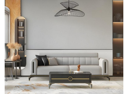 Dreisitzer Stoffsofa Sofa 3 Sitzer Grau Sofa Couch Design Polstersofa