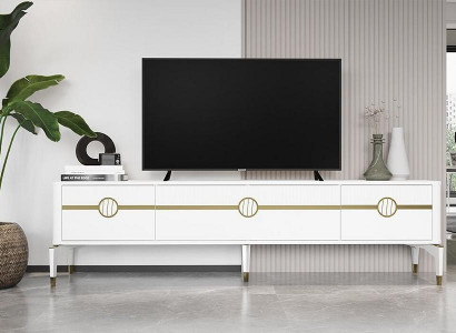 Sideboard RTV Lowboard TV Ständer Holz Schrank Tisch Wohnzimmer Weiß