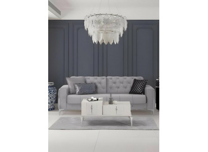 Dreisitzer Sofa 3 Sitzer Polstersofa Grau Couch Sofa Stoffsofa Modern