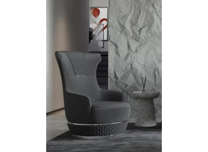 Sessel Ohrensessel Stoffsessel Sitzer Design Grau Einsitzer Wohnzimmer