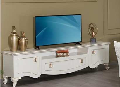 Sideboard TV Ständer RTV Lowboard Tisch Weiß Wohnzimmer Holz Design