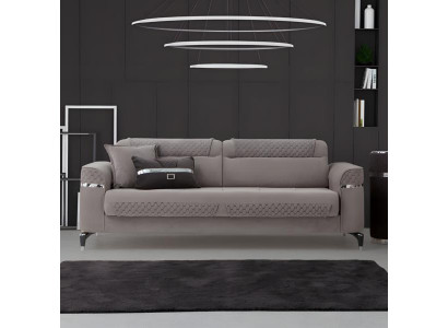 Dreisitzer Sofa 3 Sitzer Polstersofa Stoffsofa Grau Couch Moderne New