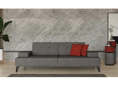Polstersofa Dreisitzer Sofa 3 Sitzer Stoffsofa Couch Grau Luxus Design