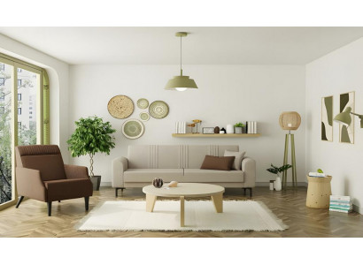 Garnitur Sofa Zweisitzer Sessel Grau Stoffsofas Polstersofa 2tlg Couch