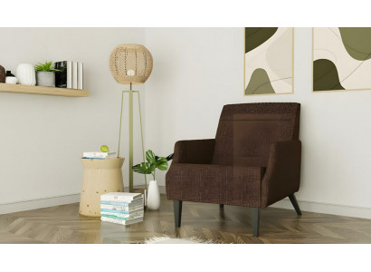 Sessel Einsitzer Sitzer Stoffsessel Polstersessel Braun Ohrensessel
