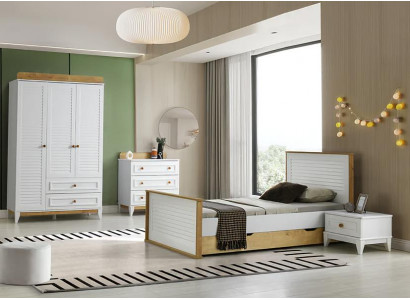 Garnitur Kinderbett Kindermöbel Kinderzimmer Bett Holz Set Schlafzimmer 4tlg