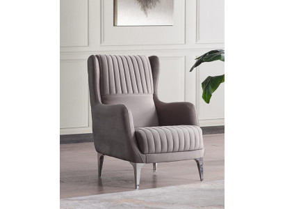 Sessel Luxus Grau Design Couch Sofa Relax Hochwertig Textil Polster Sitzer