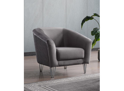 Sessel Design Couch Sofa Relax Hochwertig Textil Polster Sitzer Luxus Grau
