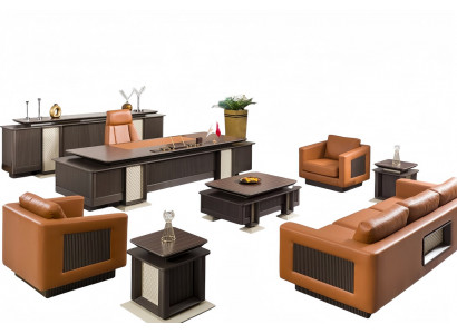 Büroeinrichtung Komplett Schreibtisch Chefzimmer Arbeitszimmer 7tlg. Set