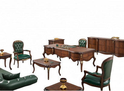 Sofa Set Arbeitszimmer Luxuriös Couchtisch Sideboard Premium Chefsessel 10tlg