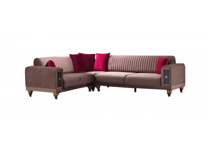 Ecksofa Braun Sofa Designer Polstermöbel Eckcouch Luxus Moderne Möbel
