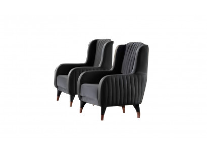 Einzelsessel Schwarz Designer 2x Lehnstuhl Polstersessel Luxus Möbel