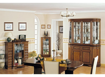 Klassisches Set Vitrine Esszimmer Eckvitrine Großes Buffet Komplett 3tlg
