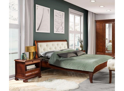 Schlafzimmer Komplett Bett Chesterfield Holzmöbel 2x Nachttische Set 3tlg