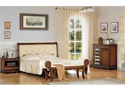 Komplett Chesterfield Bett Holzmöbel Kommode Schlafzimmer 2x Nachttische Set