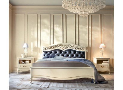 Komplett Schlafzimmer Bett + 2x Nachttische Klassisches Holzmöbel Chesterfield