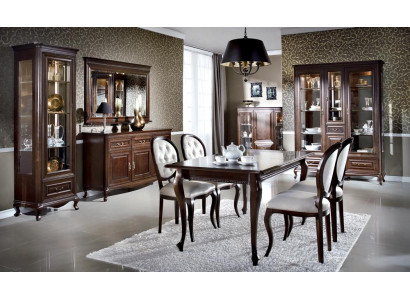 Luxuriöses Möbel Esstisch 4x Stühle Klassisches Anrichte Stilvoller 2x Vitrine