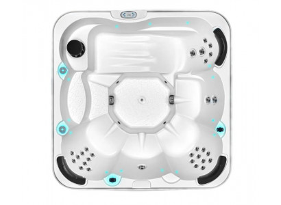 Outdoor Acryl Spa Whirlpool Whirlwanne Relaxpool Blubberbad 215x215 cm