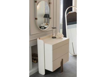 Kommode Schubladenkommode Designer Spiegel Wandspiegel Oval Schrank