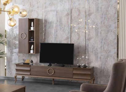 Wohnwand Anbauwand Schrankwand Fernsehschrank TV Sideboard Wandschrank