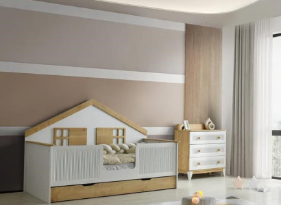 Designer Bett Kommode  Schlafzimmer Jugendzimmer Set Möbel 2tlg. Betten