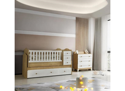 Baby Bett Kinderzimmer Komplettes Schlafzimmer Kommode 2tlg.