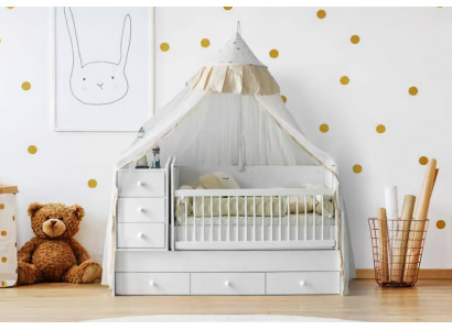 Babybett Schön Zeltgestaltung Praktischer Stauraum Modernes Kinderzimmer Design