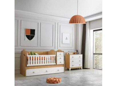 Modernes Babyzimmer Set mit Wiege und Kommode Funktionales und stilvolles Design