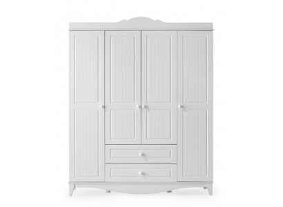 Kleiderschrank Elegant Vier Türen Schubladen Klassisches Design Stilvolles Möbel
