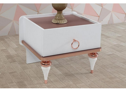 Nachttisch Modernes Design Eine Schublade Elegante Akzente Weiß Kinderzimmer