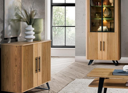 Wohnzimmer Set Holzmöbel Modern Vitrine Luxuriöses Sideboard Schrank