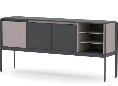 Büroschrank Sideboard Schrank Arbeitszimmer Regale Antrazhit Modern