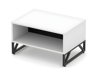 Couchtisch Beistelltisch Arbeitszimmer Tisch Weiß-Schwarz Mit Stauraum