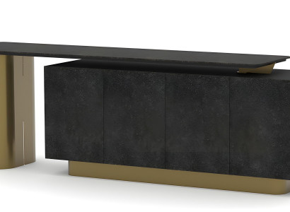 Luxus Sideboard Büroschrank Anrichte Beistellschrank Arbeitszimmer Gold