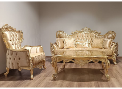 Sofagarnitur Klassische Luxus Sofas Sessel Wohnzimmer set 3+1Sitzer Sofort